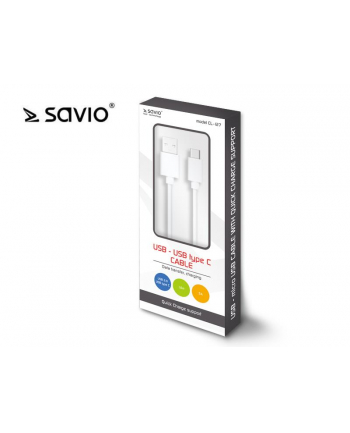 Kabel SAVIO CL-127 (Micro USB typu B - USB 2.0 typu A ; 1m; kolor biały)