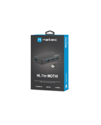 Hub NATEC Moth NHU-1342 (4x USB 3.0; kolor czarny)