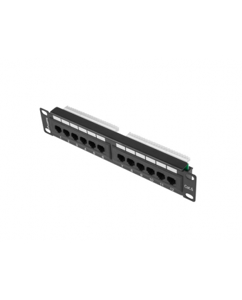 Patch panel Lanberg PPU6-9012-B (1U; 10 ; kat. 6; UTP; 12xRJ-45)