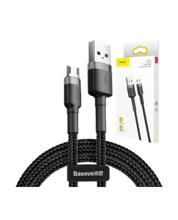 Kabel Baseus cafule CAMKLF-CG1 (USB M - Micro USB M; 2m; Szaro-czarny)