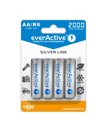 EVERACTIVE AKUMULATORKI EVERACTIVE NI-MH R6 AA 2000 MAH SILVER LINE  READY TO USE  EVHRL6-2000
