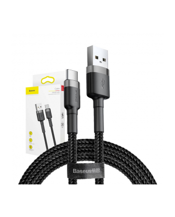 Kabel Baseus Cafule CATKLF-CG1 (USB 2.0 - USB typu C ; 2m; Szaro-czarny)