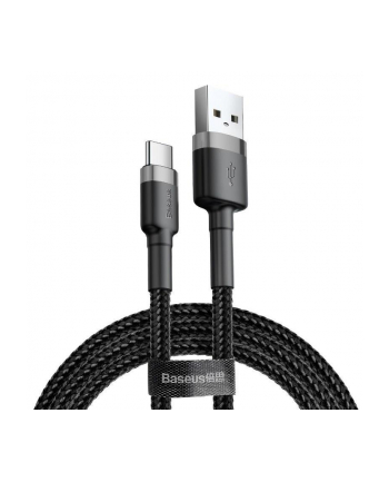 Kabel Baseus Cafule CATKLF-CG1 (USB 2.0 - USB typu C ; 2m; Szaro-czarny)