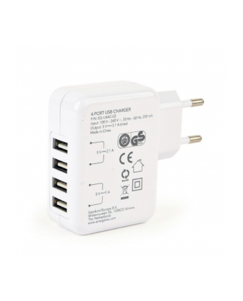 Ładowarka sieciowa do smartfona ENERGENIE EG-U4AC-02 (USB; kolor biały)