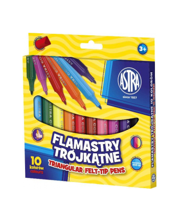 Flamastry trójkątne Jumbo 10kol ASTRA