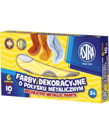 Farby dekoracyjne metaliczne 6kol 10ml ASTRA