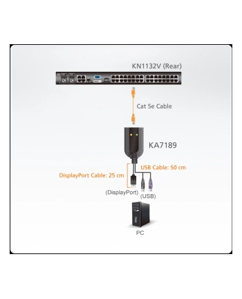 Aten USB - DP Virtual Media KVM Adapter Cable (KA7189-AX)