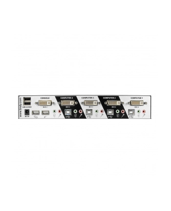 Lindy 4 Port DVI- I Single Link, USB 2.0 & Audio KVM Switch Pro - KVM- /Audio- /USB- Switch - 4 x KVM/Audio/USB - 1 local user - Desktop nr 1