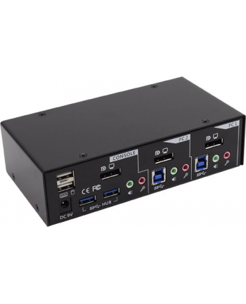 InLine - KVM- /Audio- /USB- Switch - USB - 2 x KVM/Audio/USB - 1 local user - Desktop (63622I)