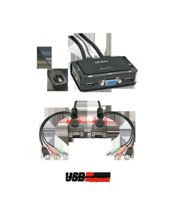 Lindy VGA KVM Switch Compact USB 2.0 Audio 2 Port - KVM / Audio / USB Switch - USB - 2 x KVM / Audio / USB - 1 Local User - Desktop (42342)