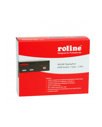 ROLINE Display Port USB 2.0 KVM Switch, 1 User - 2 PC (14.01.3327) nr 1