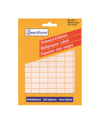 avery zweckform Mini etykiety w arkuszach do opisywania ręcznego, 16 x 9mm, białe, 2646 sztuk