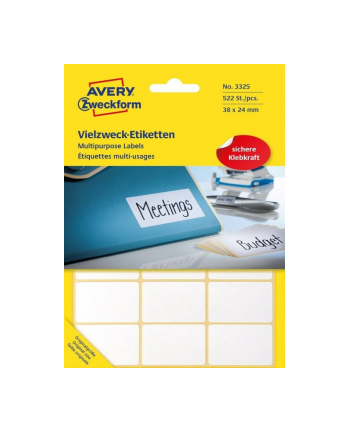 avery zweckform Mini etykiety w arkuszach do opisywania ręcznego, 38 x 24mm, białe, 522 sztuki