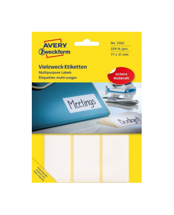 avery zweckform Mini etykiety w arkuszach do opisywania ręcznego, 77 x 31mm, białe, 228 sztuk