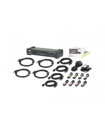 ATEN CS1924M KVMP Switch - KVM / Audio / USB Switch - 4 x KVM / Audio / USB - 1 Local User - Desktop (CS1924M-AT-G) nr 1