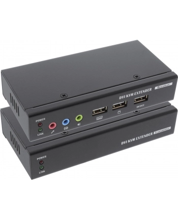 InLine® DVI USB KVM Extender, extension over UTP, with audio, up to 50m (61640)