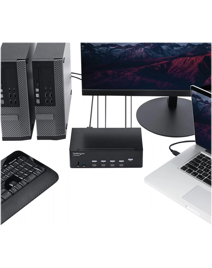 StarTech.com 4 Port HDMI KVM Switch - 4K 30Hz - Dual Display - KVM / Audio / USB Switch - 4 x KVM / Audio / USB - Rack mountable główny