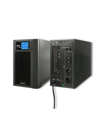 qoltec Zasilacz awaryjny UPS, on-line, czysta fala sinusoidalna, 3KVA, 2.4W, LCD, USB nr 1