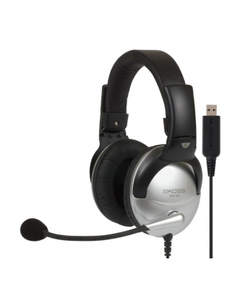 Koss SB45 USB - Full Size, Multimedia w/Mic, Passive NC, USB Plug Silver/Black