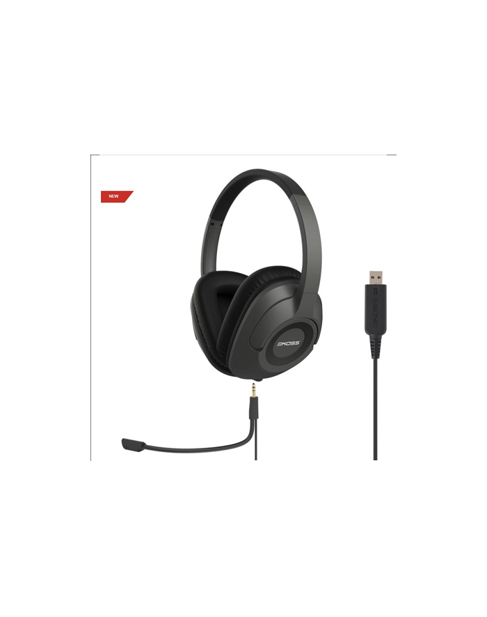 Koss SB42 USB - Full Size w/Detachable Boom Mic, USB plug Black/Grey główny