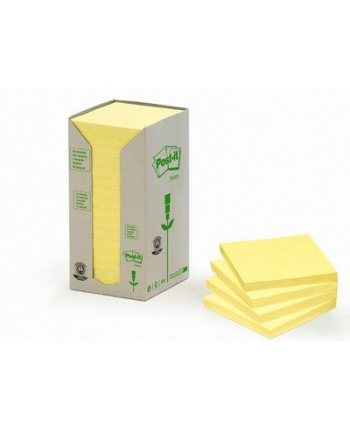 3m Karteczki samoprzylepne Post-it ekologiczne, żółte, 16x100, 76x76mm 6541T