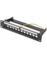 DIGITUS Patch panel 10'' 12-port.  1U modularny Keystone wspornik czarny - nr 18