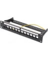 DIGITUS Patch panel 10'' 12-port.  1U modularny Keystone wspornik czarny - nr 23