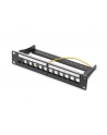 DIGITUS Patch panel 10'' 12-port.  1U modularny Keystone wspornik czarny - nr 3