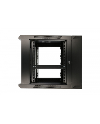 Szafka wisząca rack 9U 600x600 czarna dwusekcyjna