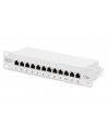 DIGITUS Patch panel 10'' 12-port. Kat.5e ekran 1U kompletny LSA, wspornik, szary - nr 12