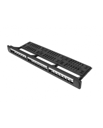 Lanberg keystone Patch Panel 19''z organizerem, 24 port  1U, czarny