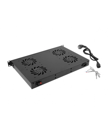 Lanberg Panel Wentylacyjny LCD 1U z Termostatem do Szaf 19'' 4 Wentylatory 230v nr 1