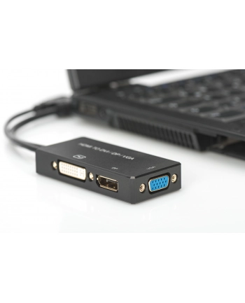 Adapter HDMI / USB 4K 30Hz UHD HDMI A / USB na DisplayPort+DVI+VGA czarny 0,2m