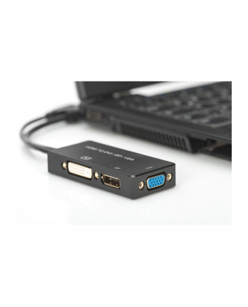 Adapter HDMI / USB 4K 30Hz UHD HDMI A / USB na DisplayPort+DVI+VGA czarny 0,2m