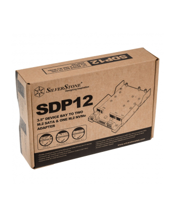 Silverstone SST-SDP12 3.5'' to 2x M.2 SATA and 1x M.2 NVMe SSD Mounting Adapter nr 1