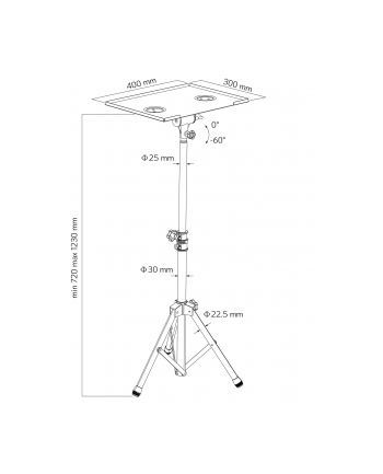 Techly Uniwersalny trójnogi stojak prezentacyjny do notebooka projektora czarny