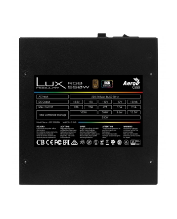 AEROCOOL LUX 550W RGB Zasilacz ATX 80 PLUS BRONZE nr 1