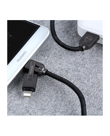 Kabel Mcdodo KNIGHT CA-3911 (USB - Lightning  Micro USB ; 1 2m; kolor ciemnoszary  kolor czarny)