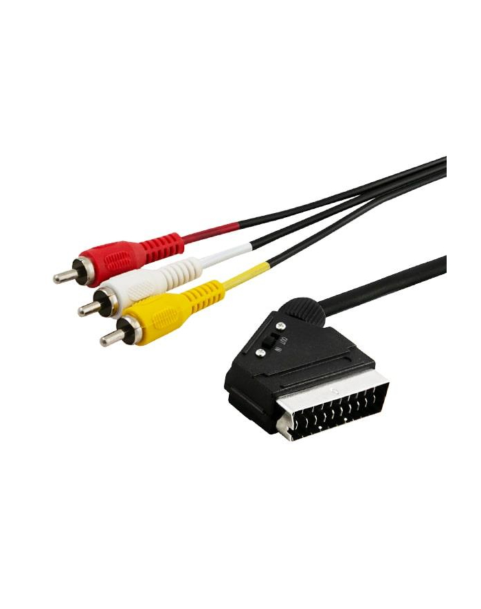 Kabel męski SAVIO CL-133 (SCART M - RCA x 3 M; 2m; kolor czarny) główny