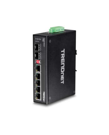 trendnet Przełącznik TI-G62 5-Port 1GB+1Port 1GB SFP Przemysłowy Niezarządzalny DIN Rail