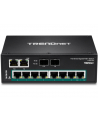 trendnet Przełącznik TI-PG102 8-Port 1GB PoE Plus+2Port 1GB SFP Przemysłowy DIN Rail - nr 16