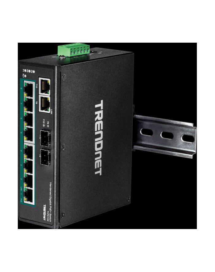 trendnet Przełącznik TI-PG102 8-Port 1GB PoE Plus+2Port 1GB SFP Przemysłowy DIN Rail główny