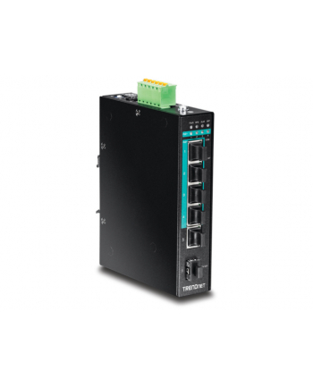 trendnet Przełącznik TI-PG541 4-Port 1GB PoE Plus+1Port 1GB+1Port 1GB SFP Przemysłowy Niezarządzalny