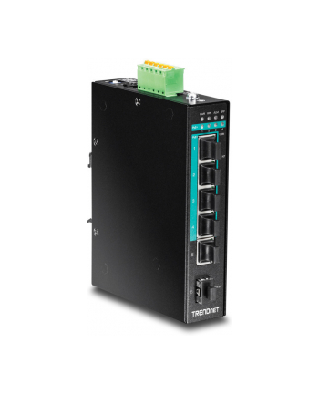 trendnet Przełącznik TI-PG541 4-Port 1GB PoE Plus+1Port 1GB+1Port 1GB SFP Przemysłowy Niezarządzalny