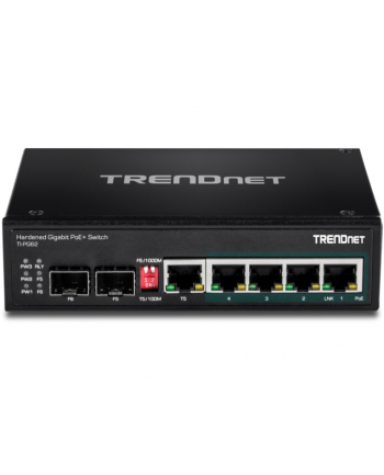 trendnet Przełącznik TI-PG62 4-Port 1GB PoE Plus+1Port 1GB SFP+1Port SFP Przemysłowy Niezarządzalny