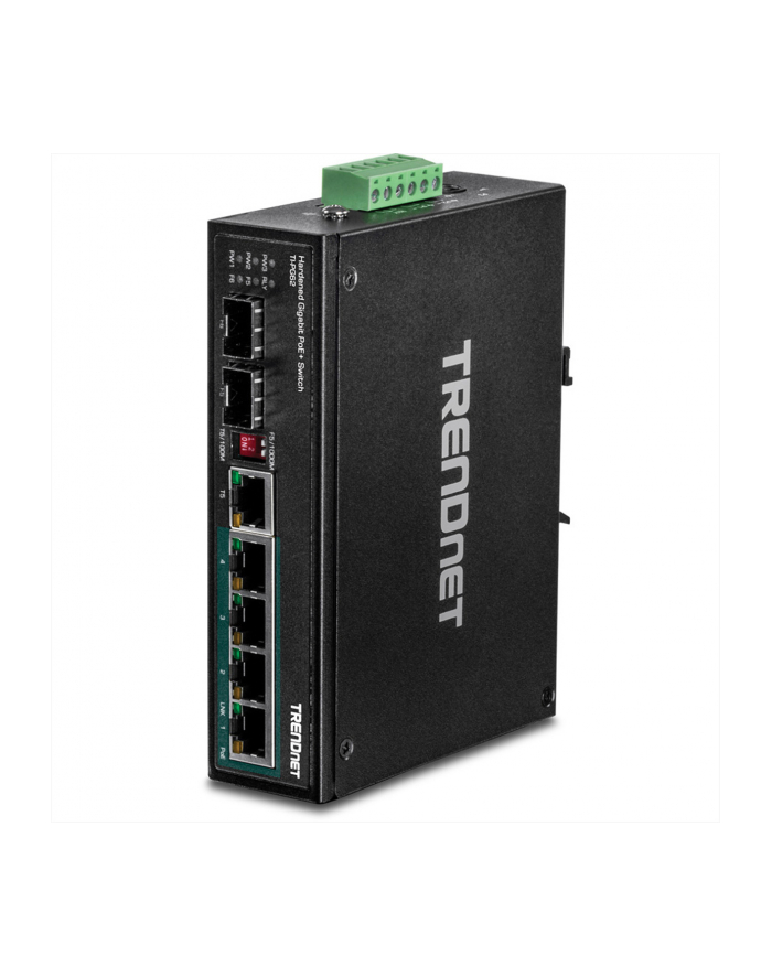trendnet Przełącznik TI-PG62 4-Port 1GB PoE Plus+1Port 1GB SFP+1Port SFP Przemysłowy Niezarządzalny główny
