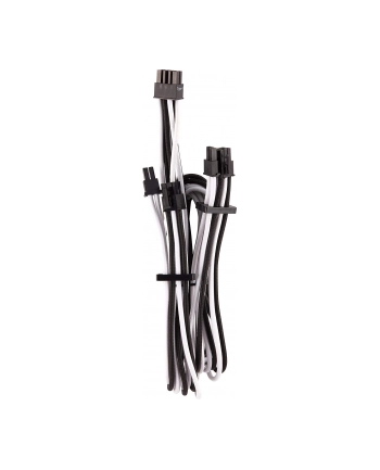 Corsair Premium Sleeved PCIe Dual Cable Type 4 Gen 4, Y-Cable - white/black nr 2