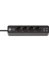 Brennenstuhl Ecolor 4x Power 2x USB - 1.5m - black - nr 2