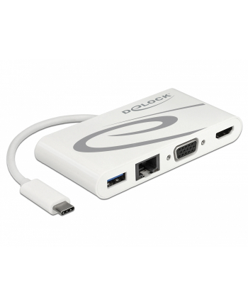 DeLOCK Dockingstation USB C 3.1 > HDMI 4K + VGA + LAN + USB, Adapter