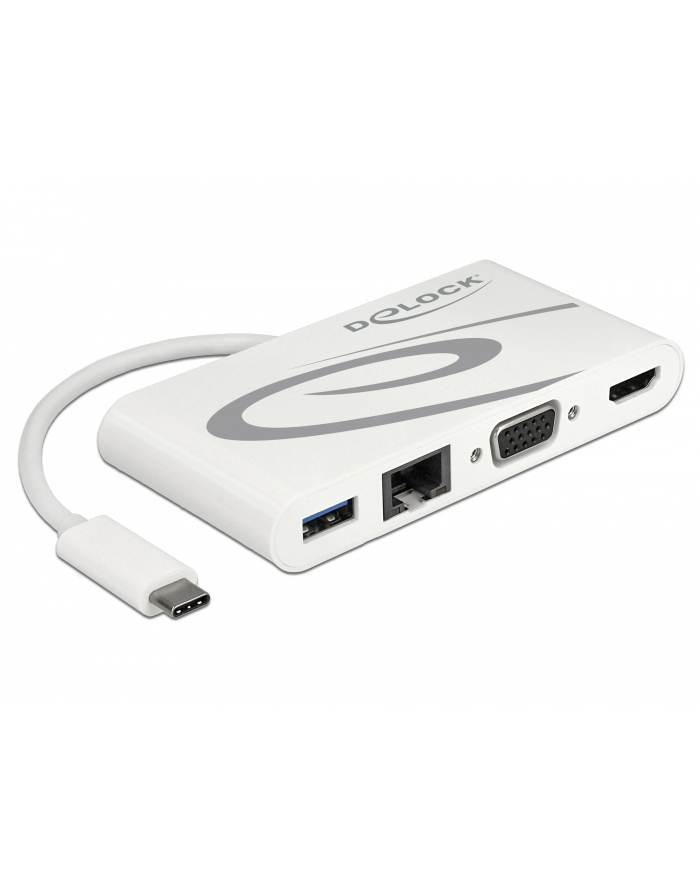 DeLOCK Dockingstation USB C 3.1 > HDMI 4K + VGA + LAN + USB, Adapter główny